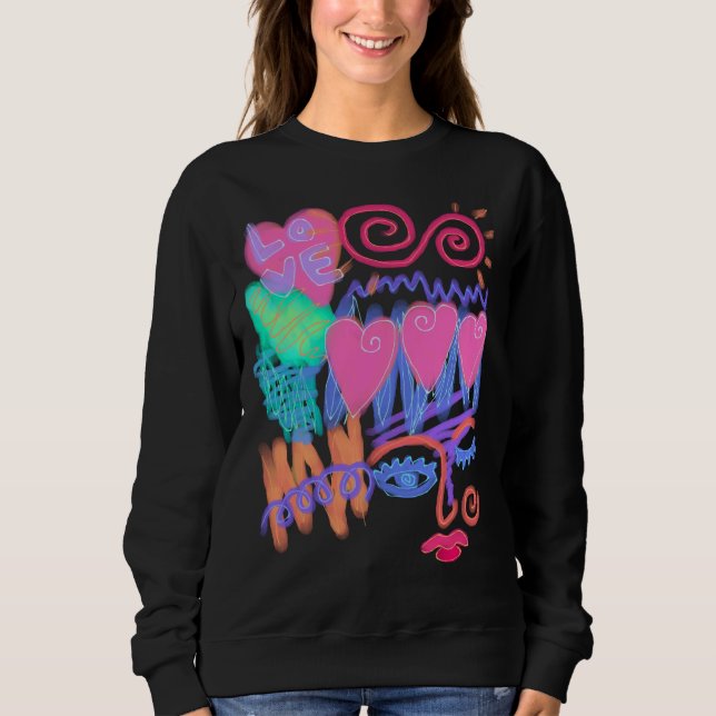 Sweatshirt Aimer les graffitis Art Abstrait à porter (Devant)