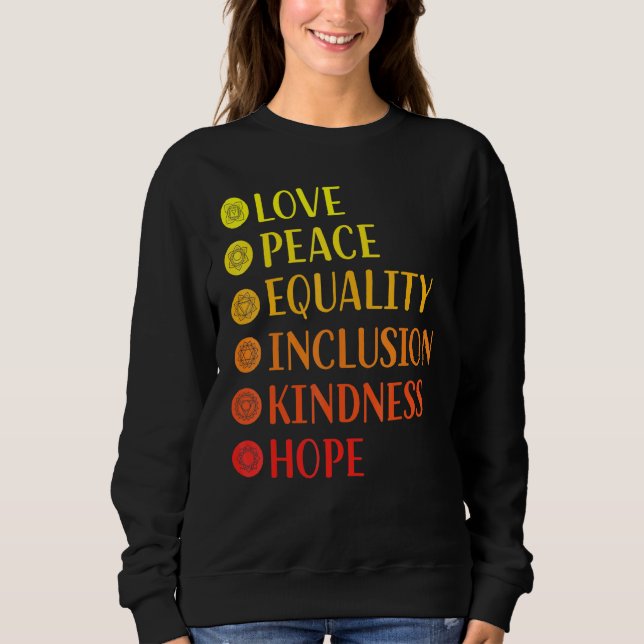 Sweatshirt Aimer Paix Égalité Espoir Yoga (Devant)