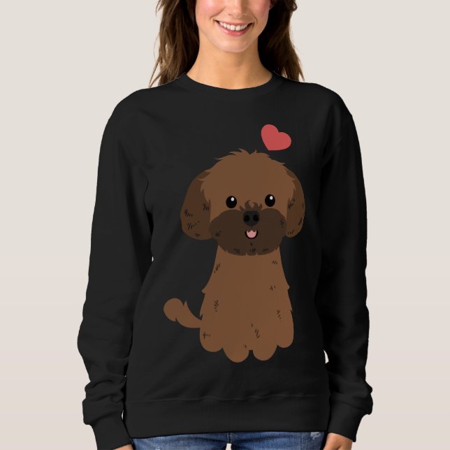 Sweatshirt Aimer Red Sable Shih Poo Shihpoo Shih Tzu Poodle M (Devant)