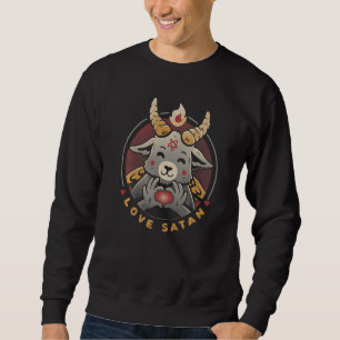 Sweatshirt Aimer Satan Démon Occulte Satanique Chèvre mignonn