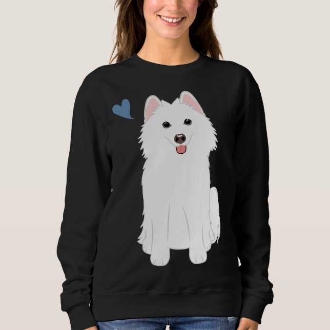 Sweatshirt Aimer White Pomsky Pomeranian Husky (Devant)