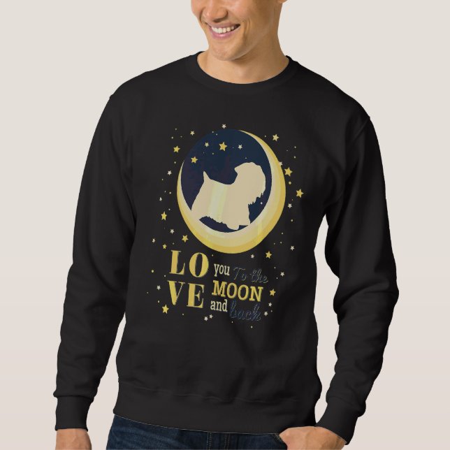 Sweatshirt Aimez Sealyham Terrier Chien À La Lune (Devant)