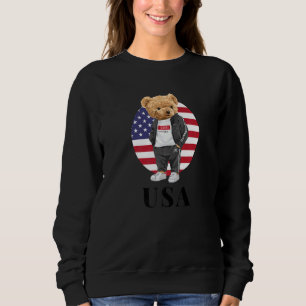 Sweatshirt Aimez-Vous Cool Illustration Ours En Foucault Avec