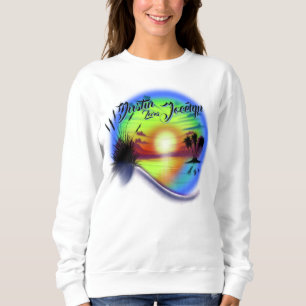 Sweatshirt Airbrush Beach scène #02 T-shirt personnalisé