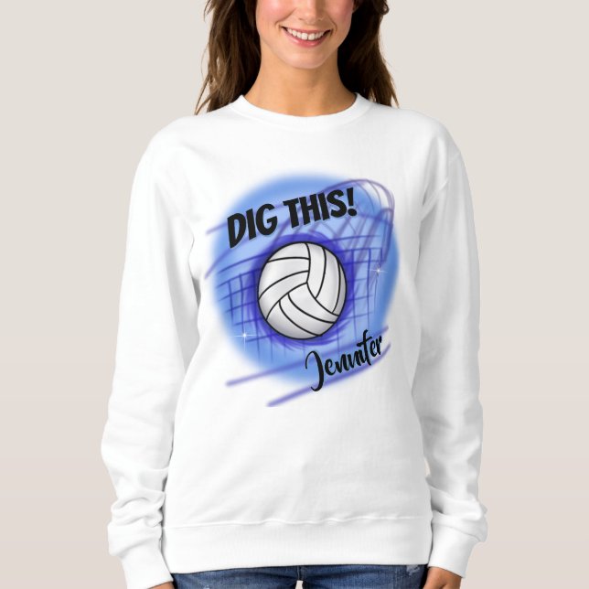 Sweatshirt Airbrush Volleyball personnalisé T-shirt (Devant)