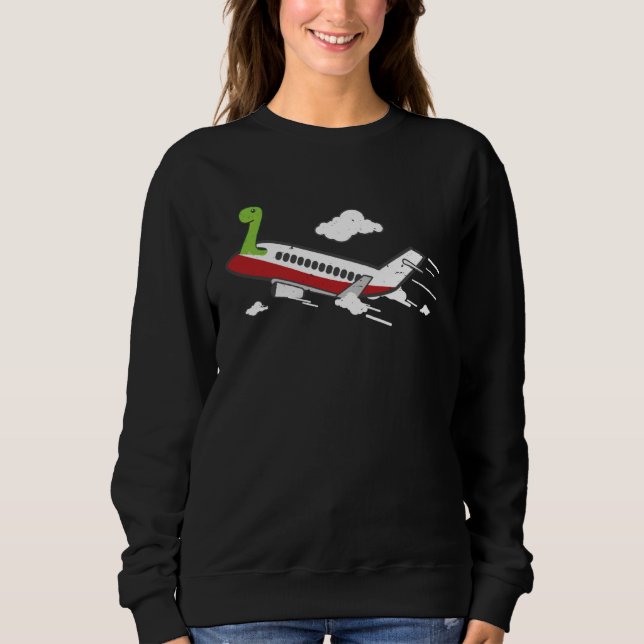 Sweatshirt Airplane Pilot  Dinosaur On An Airplane (Devant)