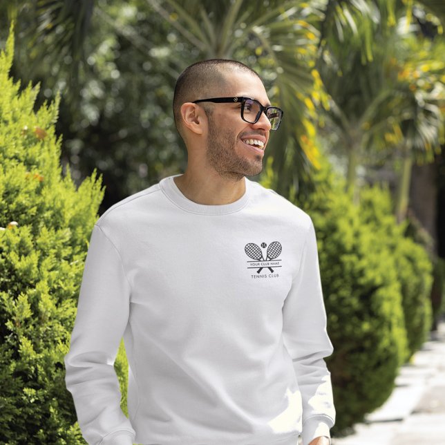 Sweatshirt Ajouter Votre Nom Club Tennis Team Custom (Tennis Club Logo White Sweatshirt)