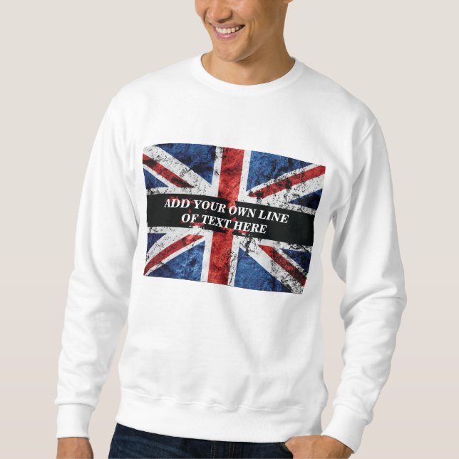 Sweatshirt Ajouter votre texte sur le drapeau anglais Jeu d'o (Devant)