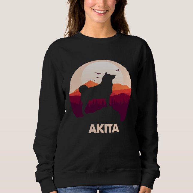 Sweatshirt Akita and Moon Halloween (Devant)