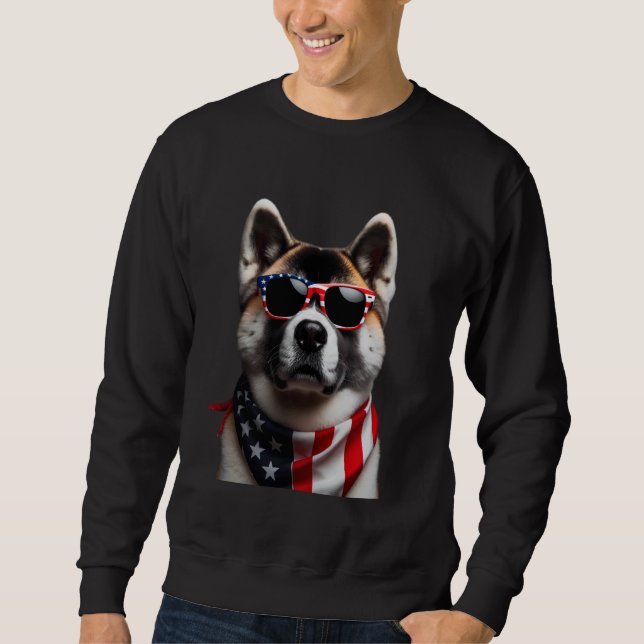 Sweatshirt Akita Dog 4 juillet American Incependance Day Ow (Devant)