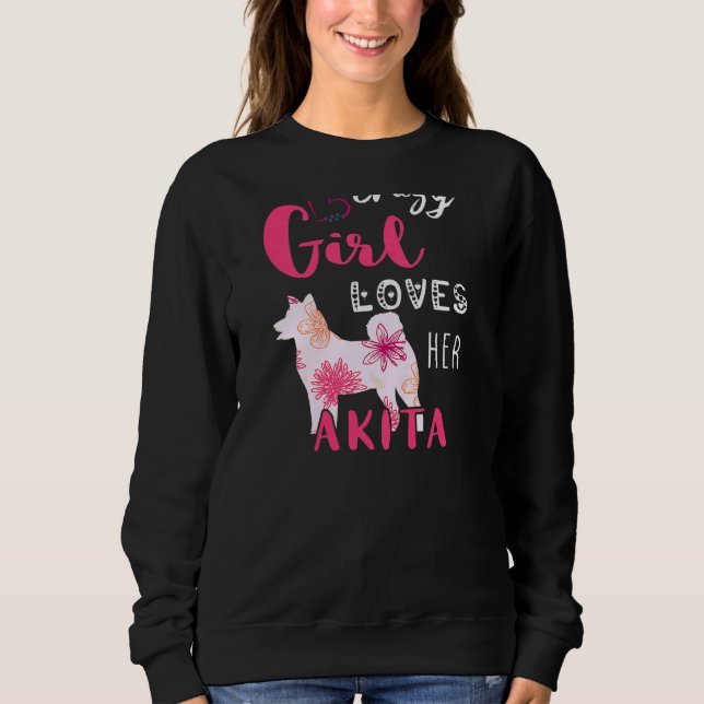 Sweatshirt Akita Fille Fou Akita Propriétaire Chien Chien Chi (Devant)