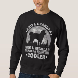 Sweatshirt Akita Grandpa Moon Vintage Akita Dog Fête des père