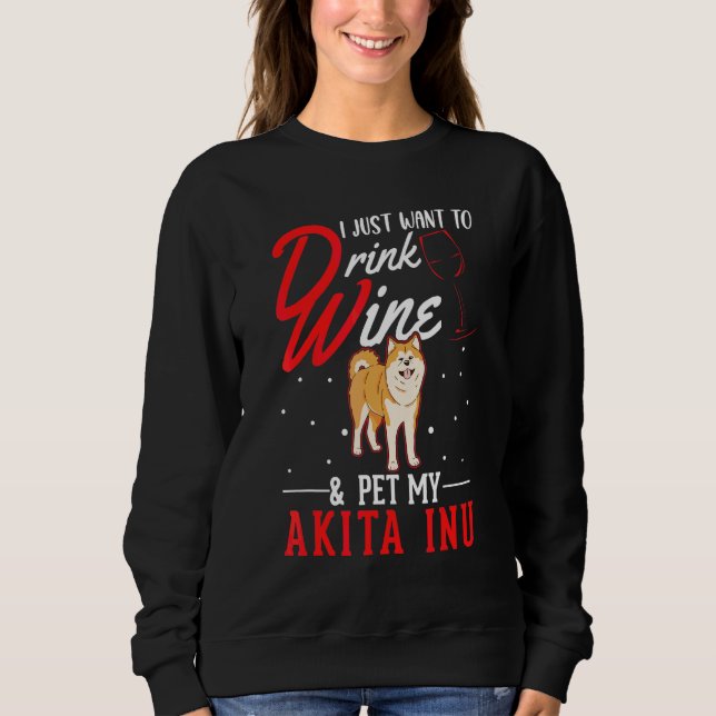 Sweatshirt Akita Inu Et Vin (Devant)