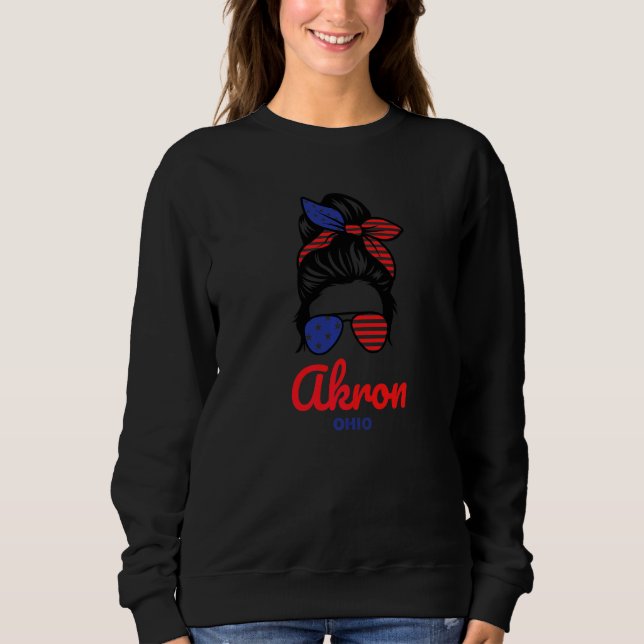 Sweatshirt Akron Ohio Rétro Chignon Décoiffé   (Devant)