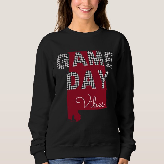 Sweatshirt Alabama Football Crimson Game Day Vibes Fall Tailg (Devant)