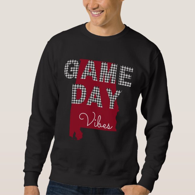 Sweatshirt Alabama Football Crimson Game Day Vibes Fall Tailg (Devant)