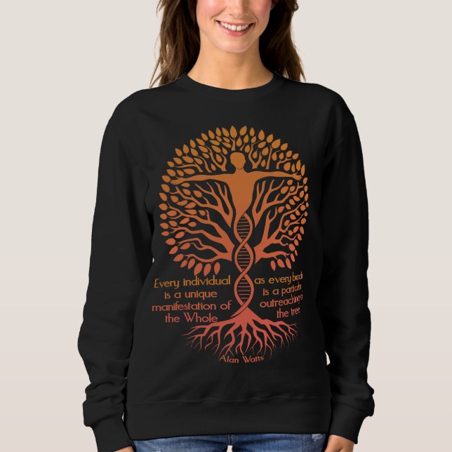 Sweatshirt Alan Watts - L'arbre de vie et d'unité (Devant)