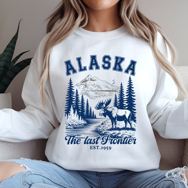 Sweatshirt Alaska Adventure Landscape with Moose (Créateur téléchargé)