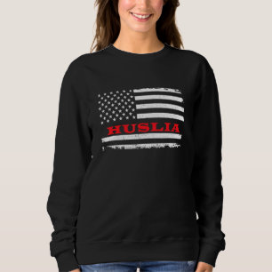 Sweatshirt Alaska American Flag Huslia Usa Patriotique Souven