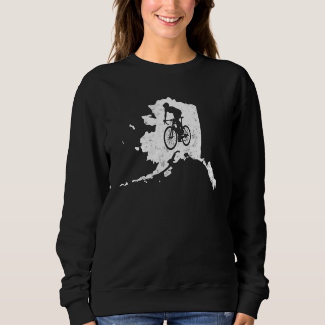 Sweatshirt Alaska Home State Bike Cycling And Triathlon  12 (Devant)