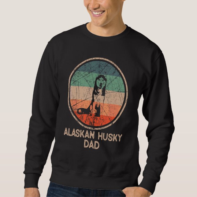 Sweatshirt Alaskan Husky Chien Vintage Alaskan Husky Papa (Devant)