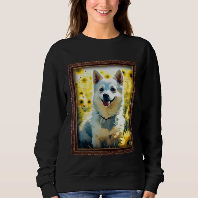 Sweatshirt Alaskan Klee Kai Painting Sunflower Flower Mom Wom (Devant)