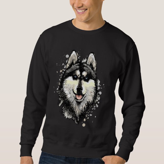 Sweatshirt Alaskan Malamute Chef Du Husky Sibérien Avec B (Devant)