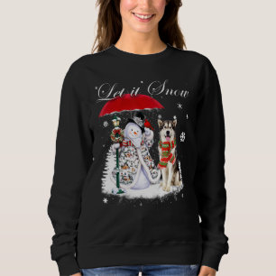 Sweatshirt Alaskien Malamute Père Noël Chien Noël Snowman Noë