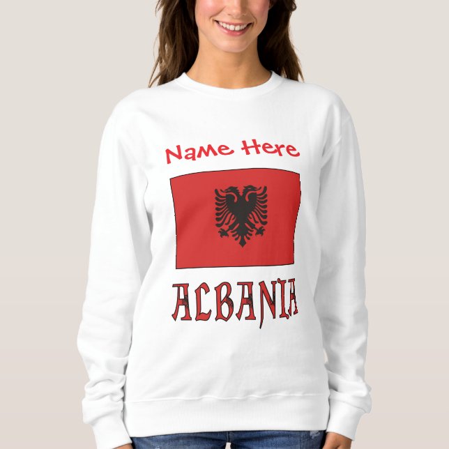 Sweatshirt Albanais Drapeau albanais rouge personnalisé pour  (Devant)