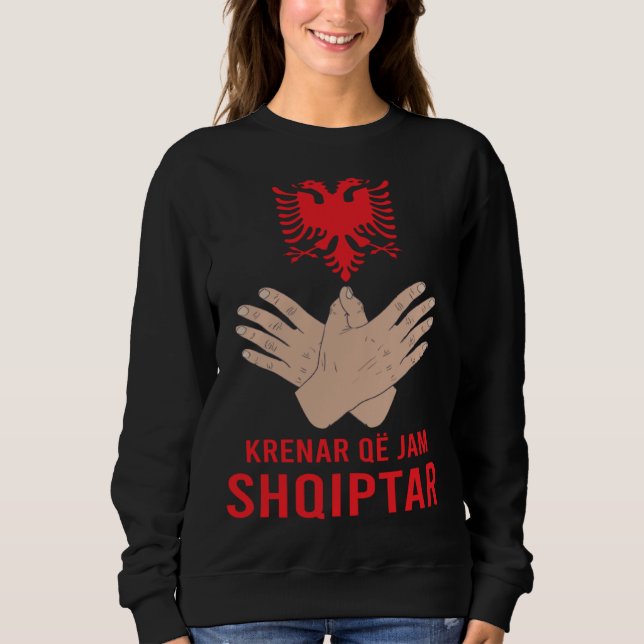 Sweatshirt Albania Eagle Flag Kosovo Shqiptar Krenar Qe Jam A (Devant)