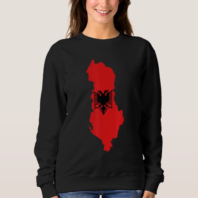 Sweatshirt Albania flag in Albania outline Albania (Devant)