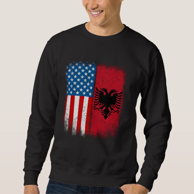 Sweatshirt Albanian American Flag Albania Flamuri Shqiptar Sh (Devant)