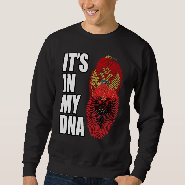 Sweatshirt Albanian And Montenegrin Mix DNA Heritage Flag (Devant)