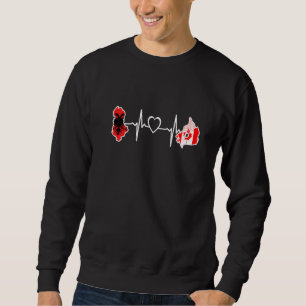 Sweatshirt Albanie Canada Heartbeat drapeau canadien albanais