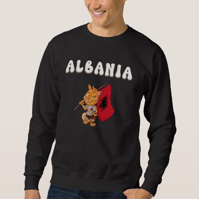 Sweatshirt Albanie Chat Fans albanais (Devant)
