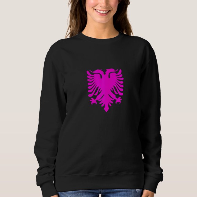 Sweatshirt Albanie Drapeau Albanaise Aigle Femmes Filles (Devant)