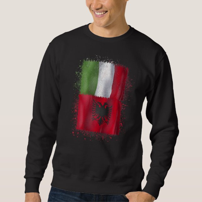 Sweatshirt Albanie Italienne Amour Albanie Et Italie (Devant)
