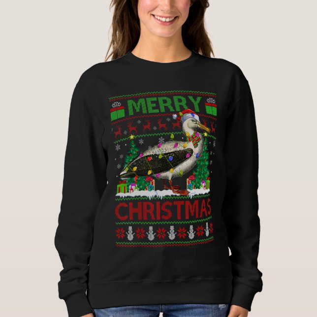 Sweatshirt Albatross Bird   Xmas Lights Ugly Albatross Christ (Devant)
