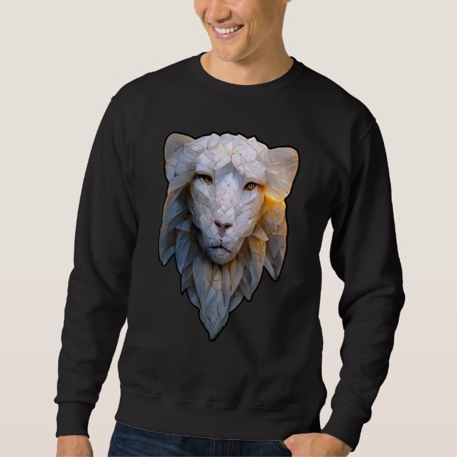 Sweatshirt Albino Lion Vector of Stoic Ethereal Leo with Feat (Devant)