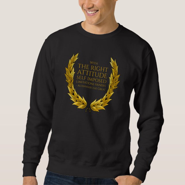 Sweatshirt Alexander The Great   Motivational Ancient Greek Q (Devant)