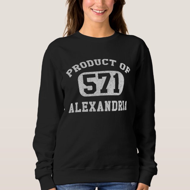 Sweatshirt Alexandria Virginia Vintage Retro Area Code (Devant)