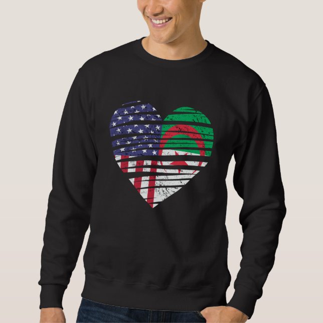 Sweatshirt Algeria American Grown Heart USA Patriot Heritage  (Devant)