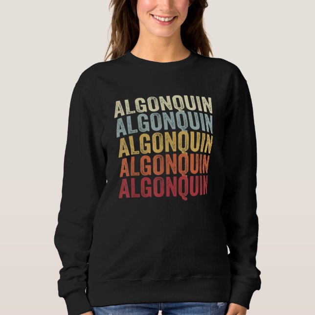 Sweatshirt Algonquin Illinois Algonquin IL Retro Vintage Text (Devant)