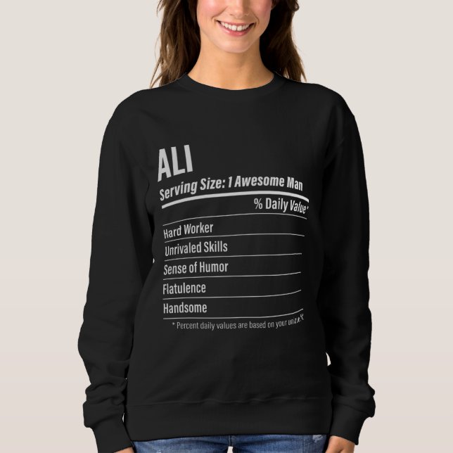 Sweatshirt Ali  Nutritional Facts Serving Size Calories (Devant)