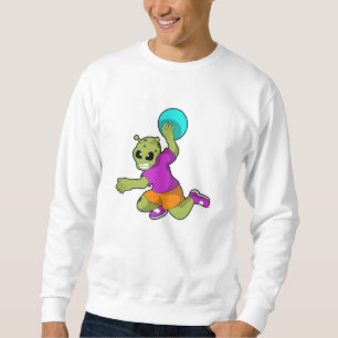 Sweatshirt Alien au Handball player avec Handball