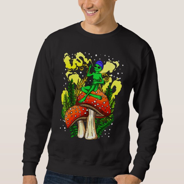 Sweatshirt Alien de champignons magiques - Alien Acid Voyage  (Devant)