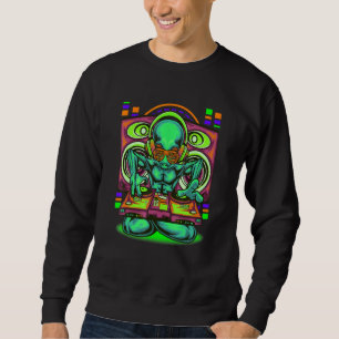 Sweatshirt Alien Dj Inspiré Tourne-disques Aliens Liés Ufo Ho
