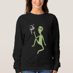 Sweatshirt Alien spatial Tuxedo Weed Joint Pot Smoker
