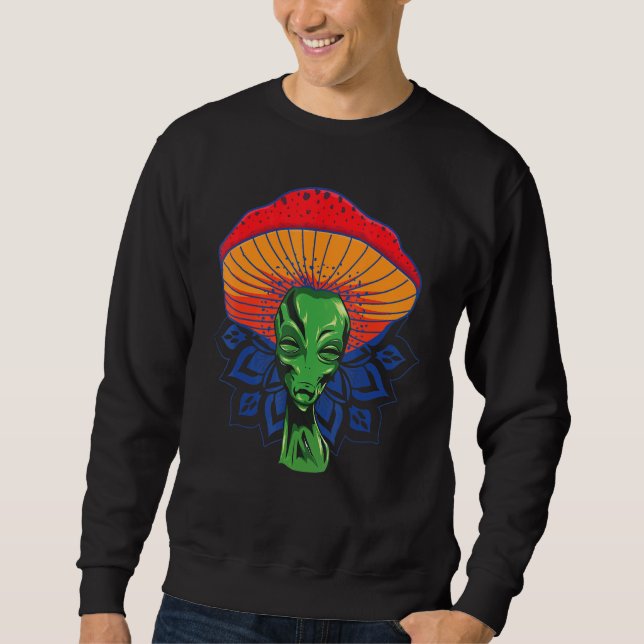Sweatshirt Alien Tête De Champignons Pour Casquette Avec Mand (Devant)