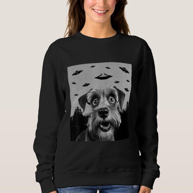 Sweatshirt Alien UFO  Cesky Terrier Dog  Men Women Kids (Devant)